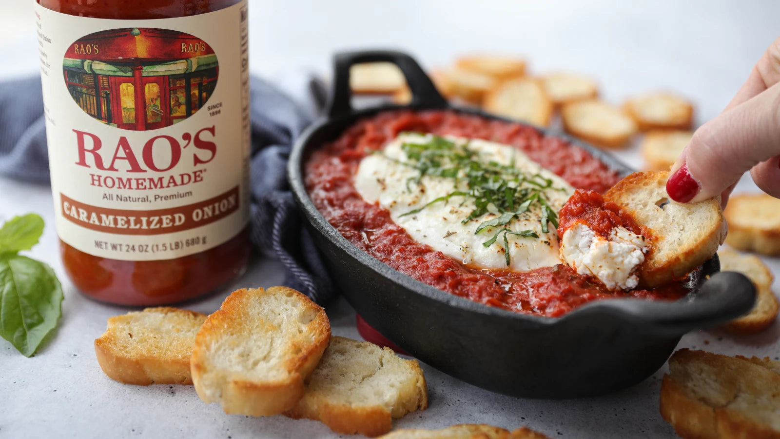 Baked Goat Cheese with Caramelized Onion Sauce – Rao's Specialty Foods