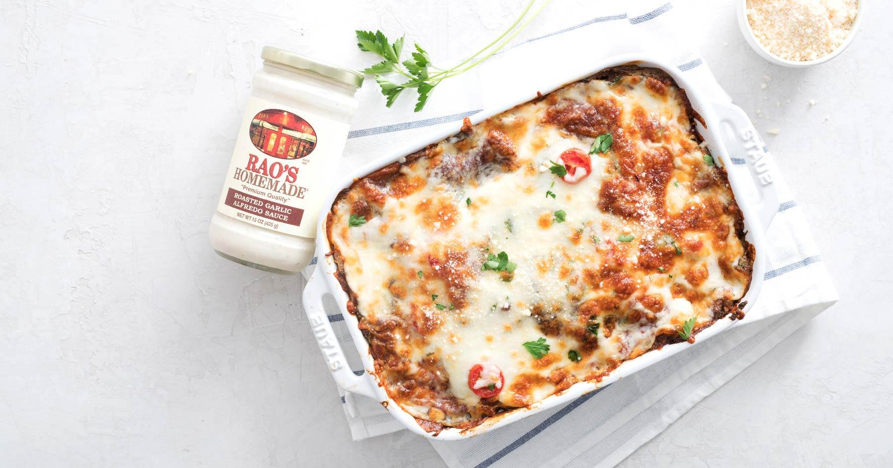 White Lasagna Recipe with Roasted Garlic Alfredo Sauce Rao's Specialty Foods