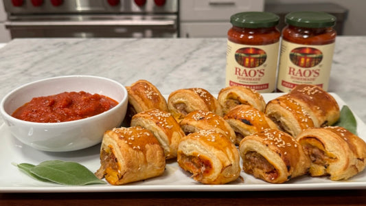 @emmanuelduverneau’s Spicy Sausage Rolls with Rao’s Homemade Pizza Arrabbiata Sauce