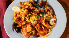 Seafood Bucatini with Lemon Parmesan Sauce